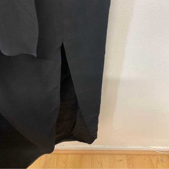 Vtg  80s Morton Myles Evening Gown 6 Chiffon‎ Ruched Slit Formal Feminine Sexy - Picture 5 of 11